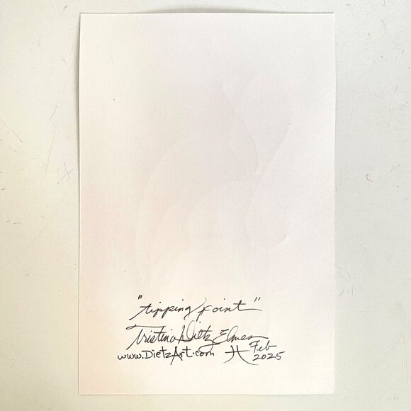 Tipping Point Original Wall Art Acrylic Painting Matted 8x10in Frame Ready - Picture 5 of 5